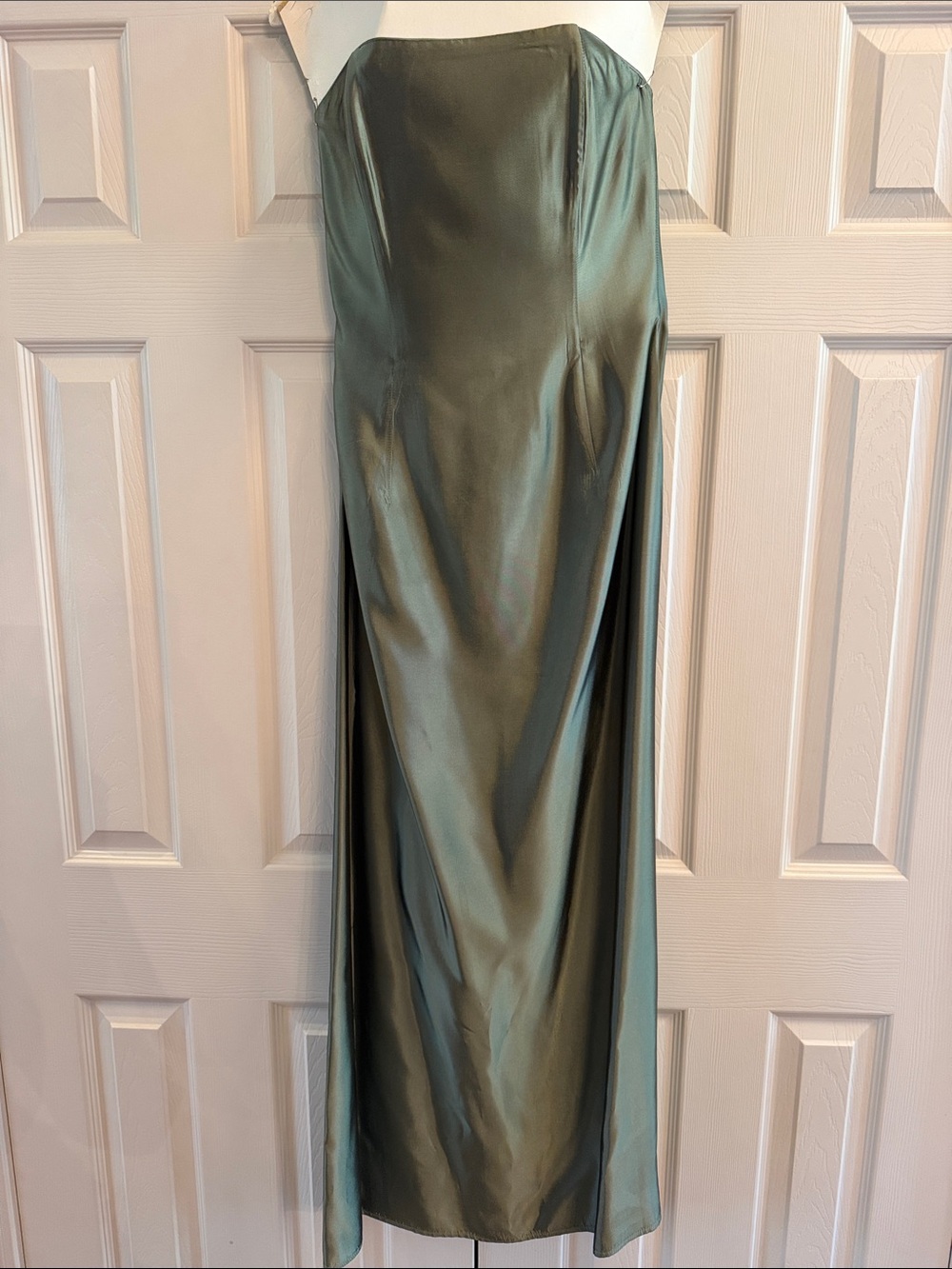 Vintage Y2k, Jessica McClintock Satin Strapless Gown, Sage green, Size 10